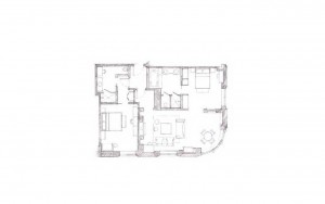 2 Bedroom Corner Suite Floorplan